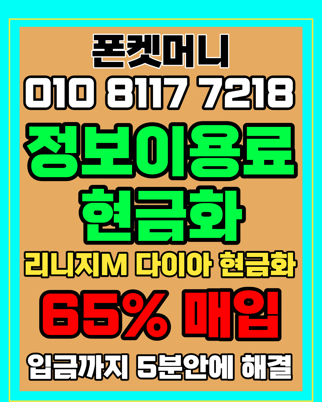 콘텐츠이용료현금화 폰켓머니 정보이용료현금화 한도 안내